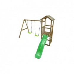 Carlit M Terrain de jeu en bois avec balançoire double Masgames MA700250 | Piscineshorssolweb
