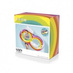 Flotteur gonflable double 186x116 cm. Arc-en-ciel Bestway 43648 | Piscineshorssolweb