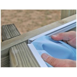 Liner bleu pour piscines en bois 620x395x133 cm. Gre F790892 | Piscineshorssolweb