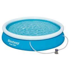 Piscine démontable avec système de filtrage Fast Set Anneau gonflable 244x61 cm. Bestway 57450