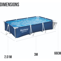 Piscine Hors Sol Tubulaire Bestway 56411 300 X 201 X 166 Cm | Piscineshorssolweb