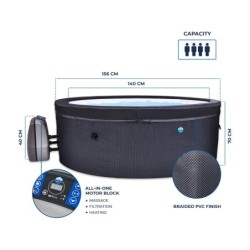 NetSpa Vita Semi-Rigide 73x193cm Spa avec mobilier | Piscineshorssolweb