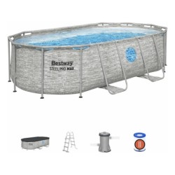 Piscine démontable Steel Pro Max Splashview Ovale 427 x 250 x 100 cm Bestway 56714