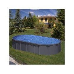 Piscine ovale aspect anthracite Dream Pool série Anthracite 610 x 375 x 132 cm Gre KITPROV6188GY | Piscineshorssolweb