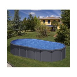 Piscine ovale aspect anthracite Dream Pool série Anthracite 730 x 375 x 132 cm Gre KITPROV7388GY | Piscineshorssolweb