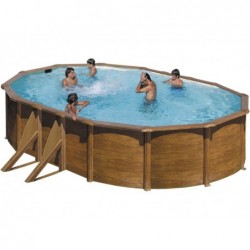 Piscine Ovale Imitation Bois Pacific. 500 X 300 X 120 Cm